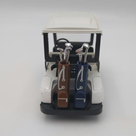Kintoy White Golf Cart Mini Vehicle 1:24 Scale w Bags Worldwide Pullback Racer - Picture 3 of 7